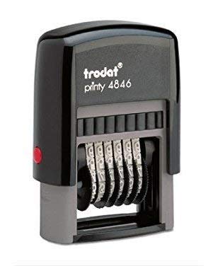 Trodat .125' X .6875' 6 Digit Self-Inking Numberer Rubber Stamp (Red)