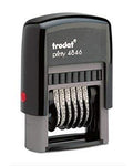 Trodat .125' X .6875' 6 Digit Self-Inking Numberer Rubber Stamp (Red)