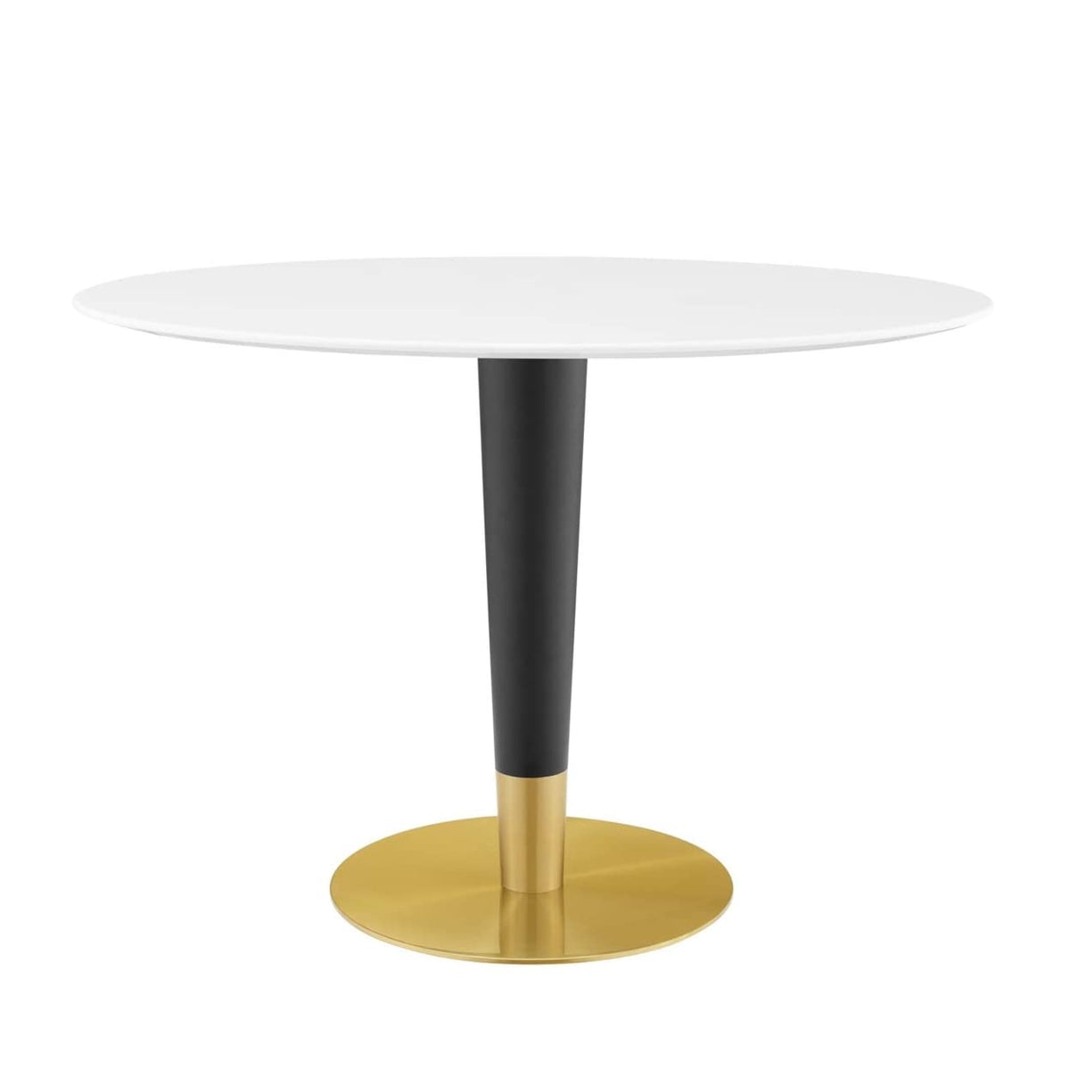 Modway Zinque Oval Modern 42&quot; Dining Table in Gold White