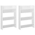 Vidaxl 2X Wall Shoe Cabinets Home Hallway Wall-Mounted Hanging Shoe Organizer Shelf Rack Cabinet Furniture High Gloss White Engineered Wood