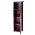 Antique Walnut 5-Tier Storage Shelf | Solid Wood | Versatile & Stylish | Easy Assembly | 16.38" W x 12.99" D x 55.98" H | 29.6 lbs