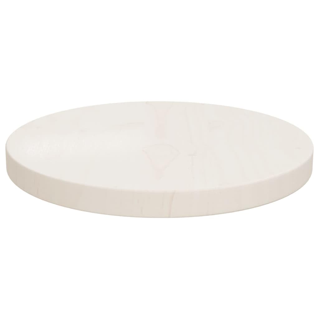 vidaXL Solid Pinewood Table Top, 35.4&quot; Diameter, Round Shape, Natural Brown Finish - Suitable for Dining, Coffee, Garden Tables - Easy to Clean