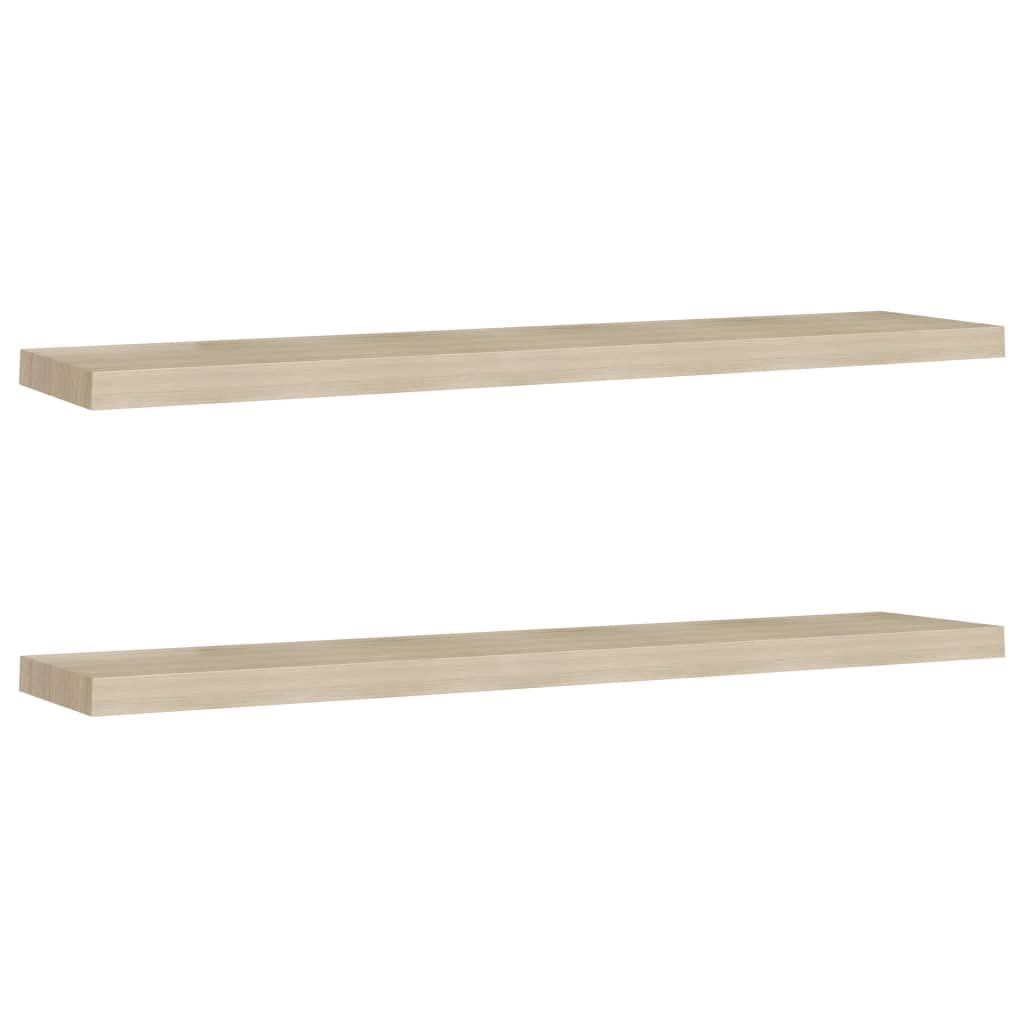 Floating Wall Shelves-SKM Floating Wall Shelves 2 pcs Oak 47.2&quot;x9.3&quot;x1.5&quot; MDF