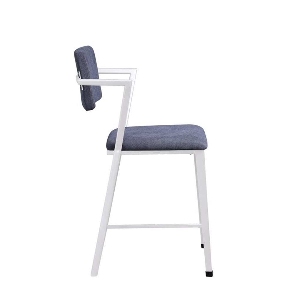 Acme Cargo Counter Height Chair (Set of 2) in Gray Fabric & White