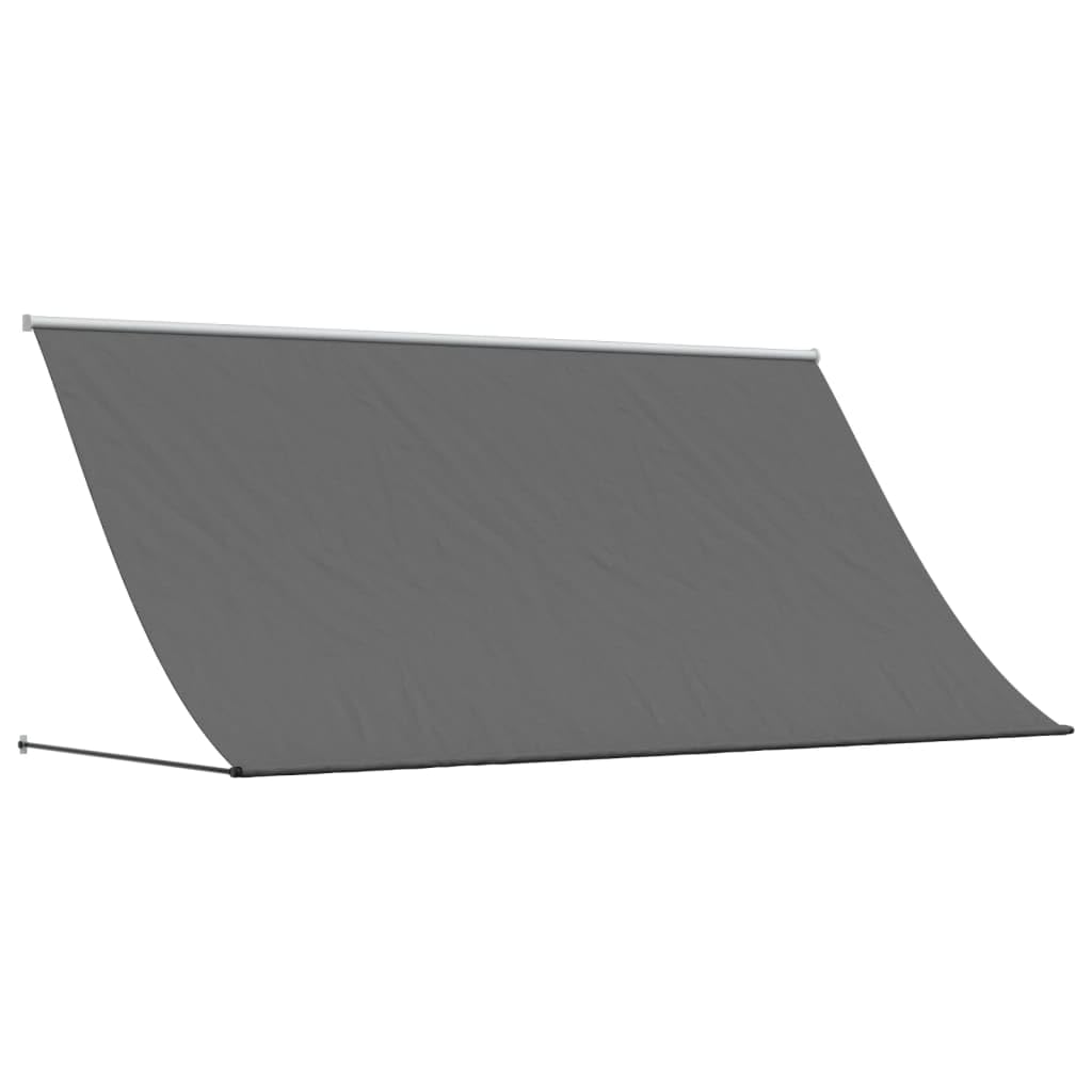 vidaXL Retractable Awning-Anthracite 118.1'x59.1', UV-Resistant Fabric, Steel Frame, Manual Patio Sunshade for Outdoor Spaces