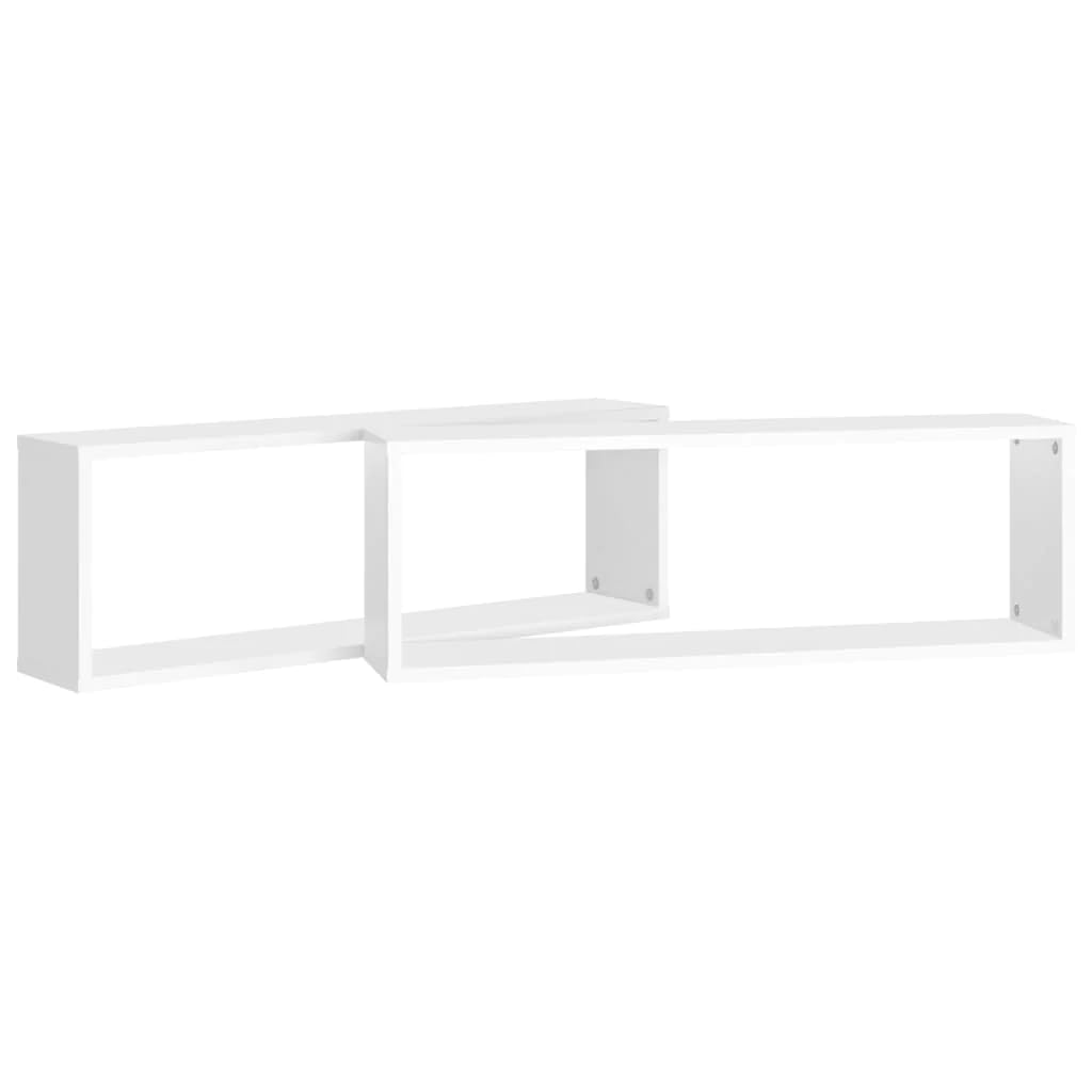 vidaXL Wall Cube Shelf 2 pcs White 80x15x26.5 cm Engineered Wood