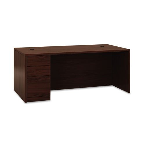 Hon 10500 Series Wood Laminate Furniture-Desk, Left Single Pedestal, B/B/F, 72"X36"X29-1/2", Mahogany
