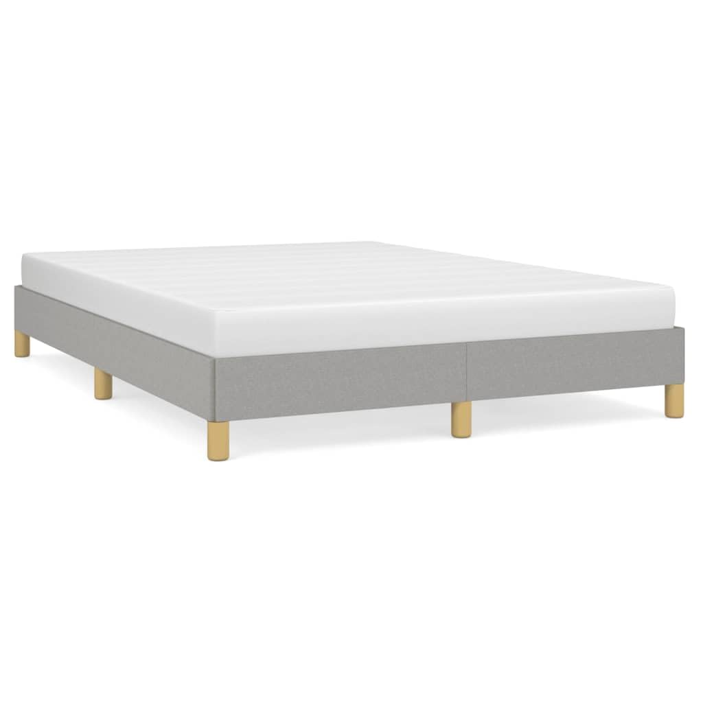 Vidaxl Full Bed Frame In Light Gray - Modern, Durable Fabric Upholstered Bed With Plywood And Engineered Wood Construction, Suitable For 53.9&quot;X74.8&quot; Mattress Size