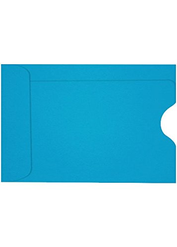 Luxpaper Credit Card Sleeves | 2 3/8' X 3 1/2' | Pool Blue | 80Lb. Text | 50 Qty