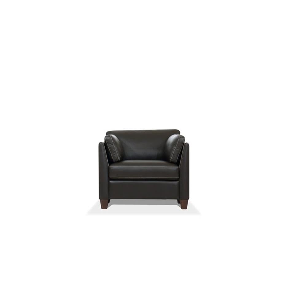 Acme Matias Leather Accent Chair in Chocolate