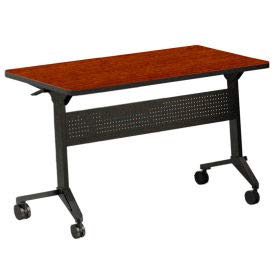 Safco Products Safco Training Table With Flip Top - 60&quot; X 18&quot; - Biltmore Cherry - Flip-N-Go Series