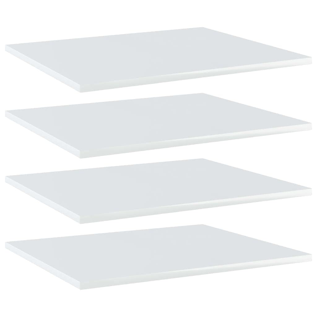 vidaXL Engineered Wood Bookshelf Boards, High Gloss White, 23.6&quot;x19.7&quot;x0.6&quot;, 4 pcs – Modern Design, Space-Saving and Easy to Clean Storage Solutions