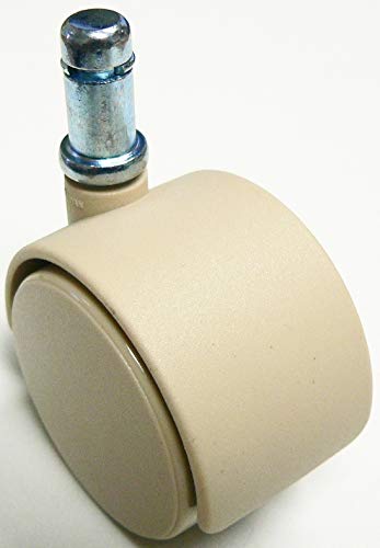 Oajen 2' chair caster wheel Chromcraft, tan, 7/16' x 7/8' or 11mm x 22mm grip ring stem, pack of 5