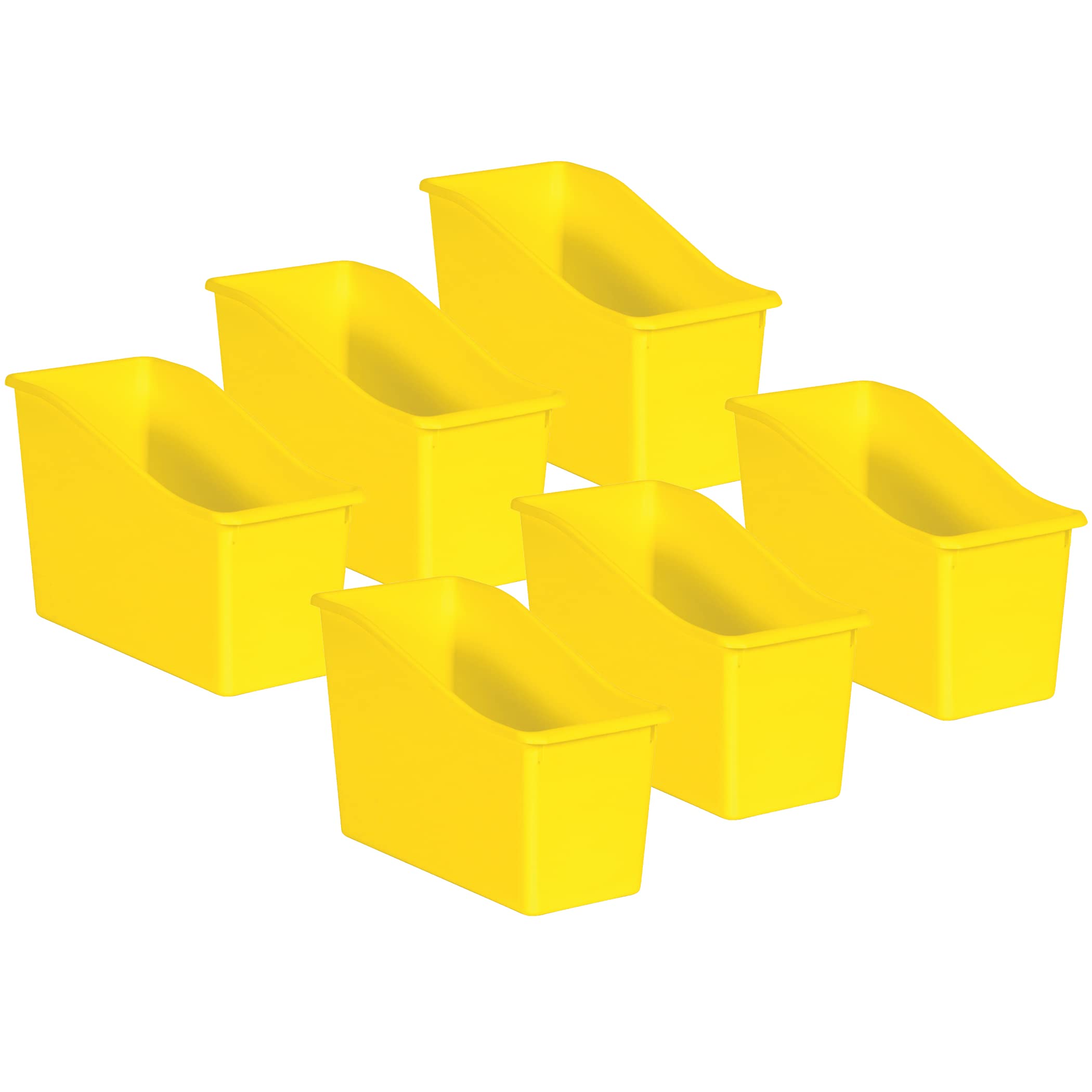Yellow Plastic Book Bin, Pack Of 6