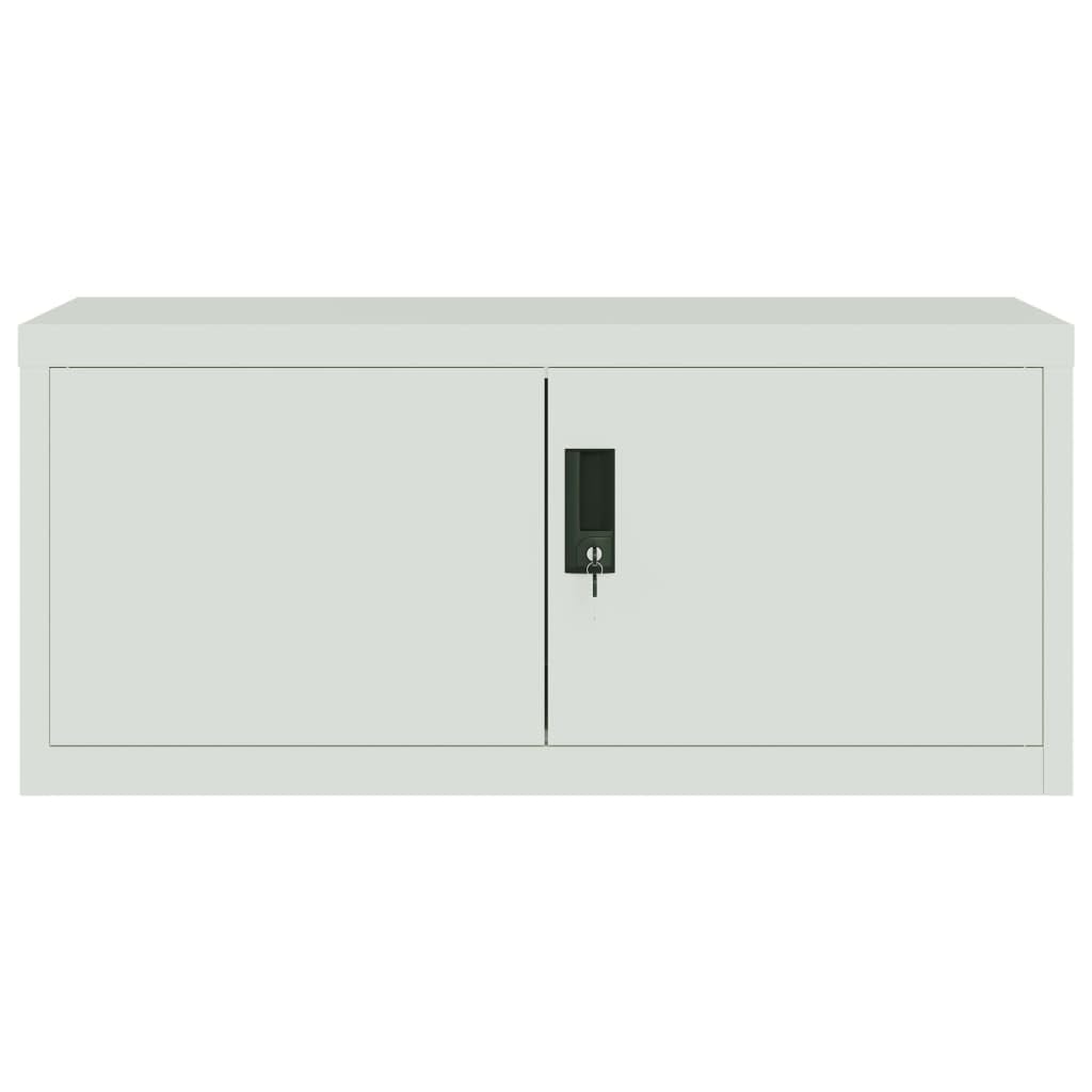 vidaXL Steel File Cabinet in Light Gray - Lockable Office Cabinet with Ample Storage Space and Sturdy Design