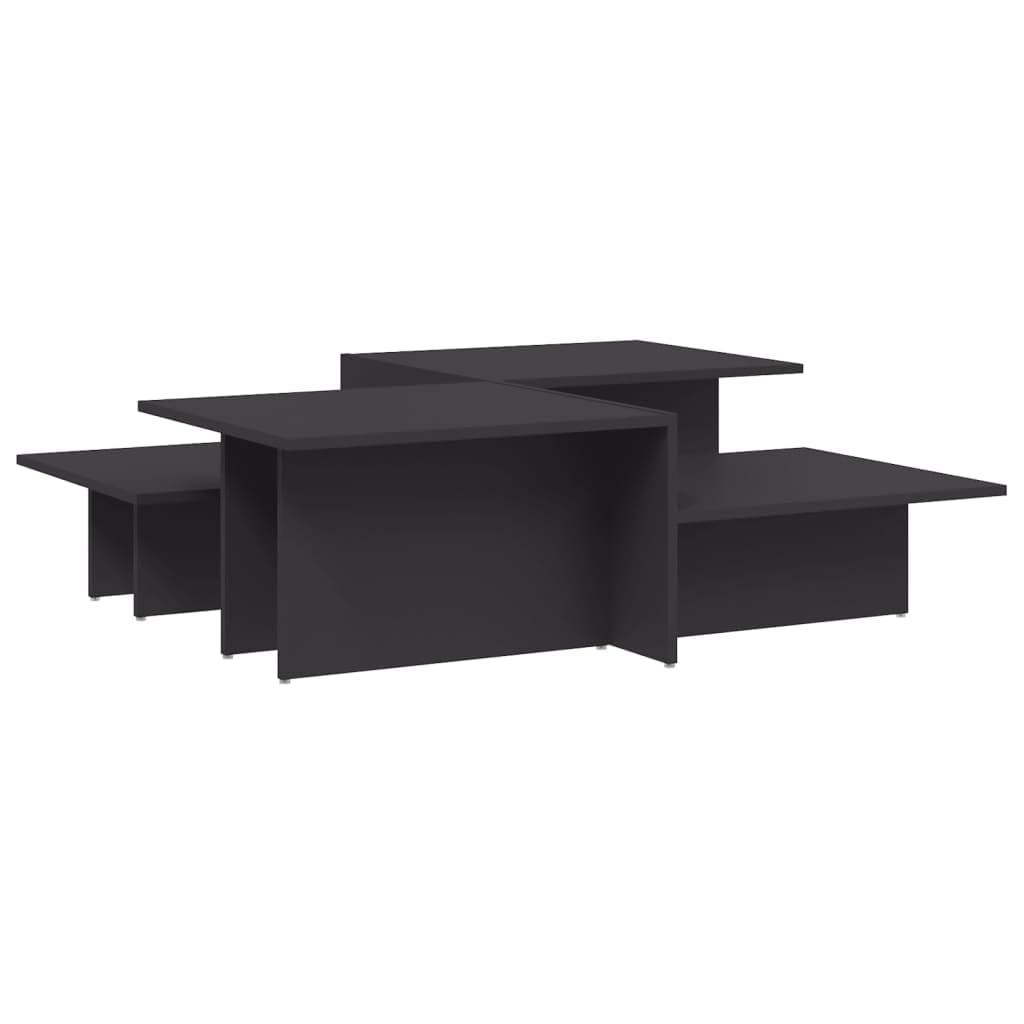 vidaXL Coffee Tables Set of 2 - Elegant Oval Shape Engineered Wood Design in Gray - Ideal for Living Room, Lounge, Inside Areas 
