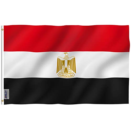 Anley Fly Breeze 3X5 Foot Egypt Flag - Vivid Color And Fade Proof - Canvas Header And Double Stitched - Egyptian Flags Polyester