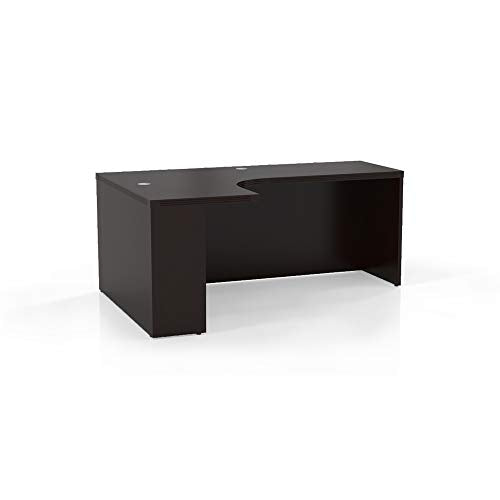 Safco Mayline AEC72LLDC Aberdeen 72"W Left Extended Corner Table, Mocha Tf