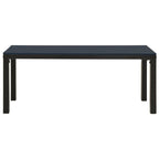 vidaXL Black Patio Bench 43.3" - Outdoor Weather-Resistant Seating Made of Durable Steel and WPC, Requires Assembly, California Proposition 65 Warning