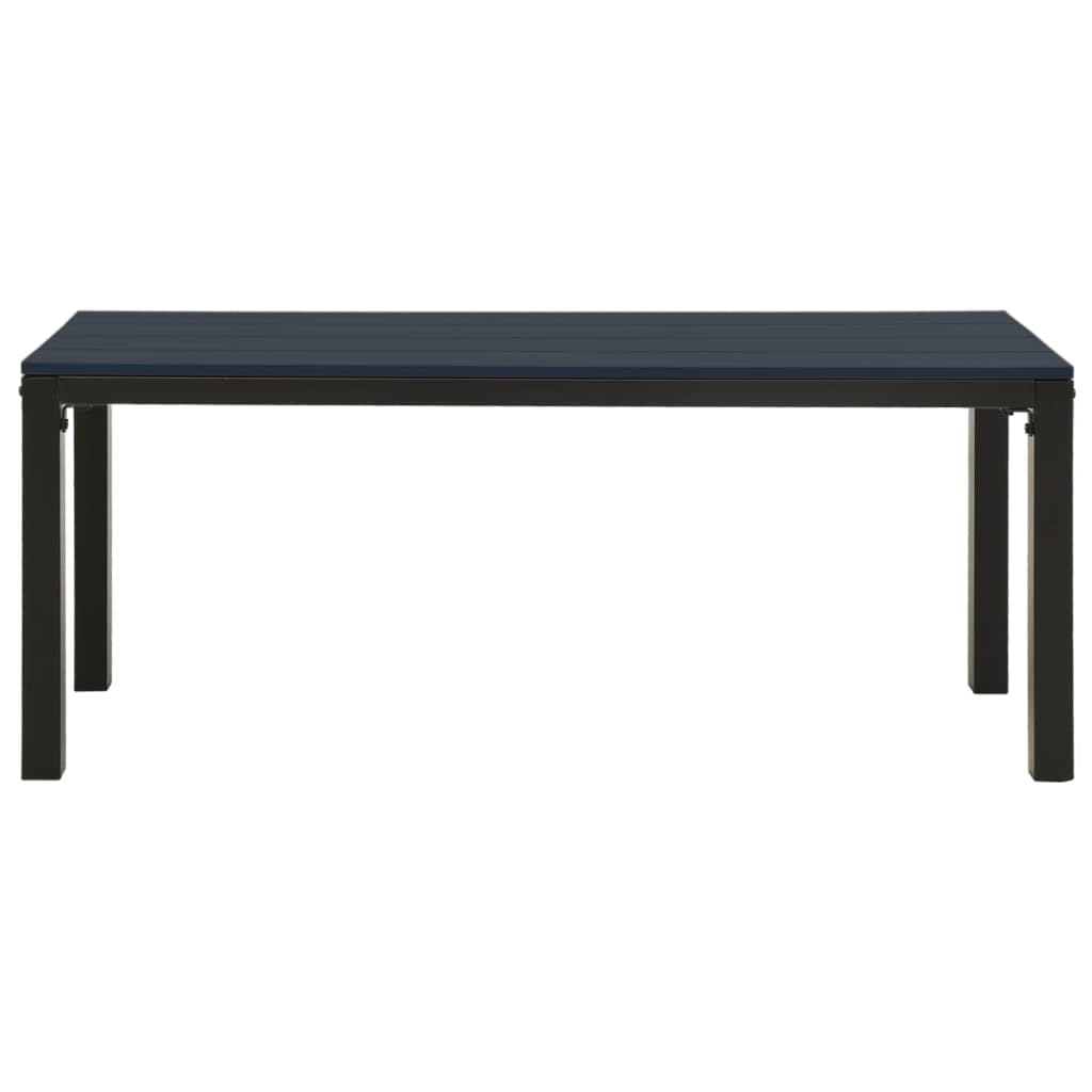 vidaXL Black Patio Bench 43.3" - Outdoor Weather-Resistant Seating Made of Durable Steel and WPC, Requires Assembly, California Proposition 65 Warning