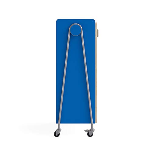 Safco Products 3935EBU Whiffle Typical 15, Double Column 14-Tote 2-Shelf Doored Rolling Storage Cart with Magnetic Dry-Erase Back, Electric Blue, 60&quot; H, Tall