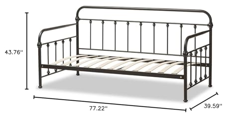 Baxton Studio Elsie Metal Daybed in Antique Bronze