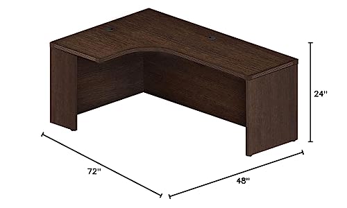 Safco Mayline AEC72LLDC Aberdeen 72"W Left Extended Corner Table, Mocha Tf