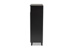 Baxton Studio Coolidge Modern and Contemporary Dark Grey Finished 5-Shelf Wood Shoe Storage Cabinet with Drawer