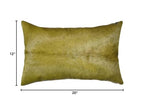 HomeRoots Kitchen 12' x 20' x 5' Verde Cowhide Pillow with Hidden Zipper Closure