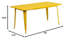 Flash Furniture Charis Commercial Grade 31.5" x 63" Rectangular Yellow Metal Indoor-Outdoor Table