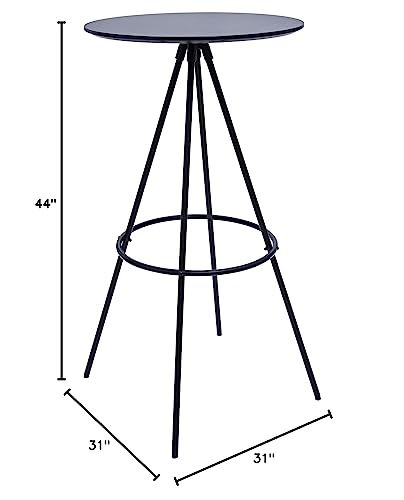 Neos Modern Furniture Metal Legs Bar Table, Black