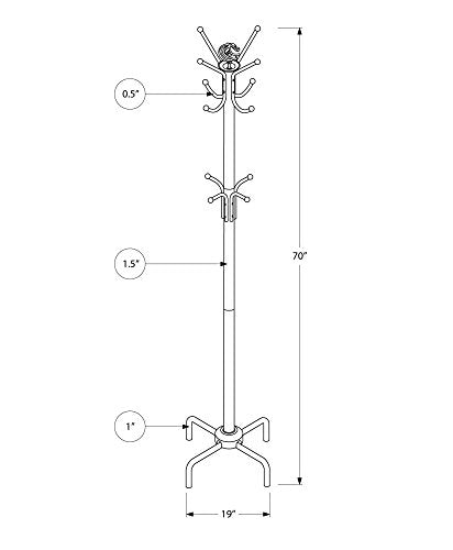 Coaster Home Furnishings Spider Coat Rack Black, 74 Inch (CO-2019)