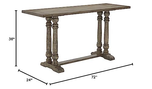 Progressive Furniture Township Counter Table, 72&quot; W x 24&quot; D x 36&quot; H, Brown