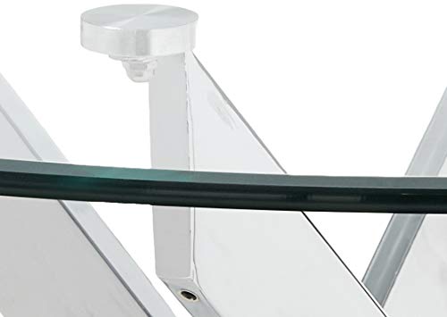 Best Master Furniture Mirage 5 Pcs Glass Top Modern Dining Set, White