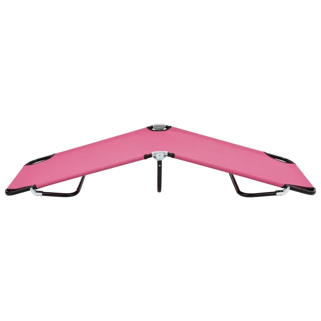 vidaXL Patio Lounge Chair Outdoor Chaise Lounge Chair Sunlounger Steel Pink