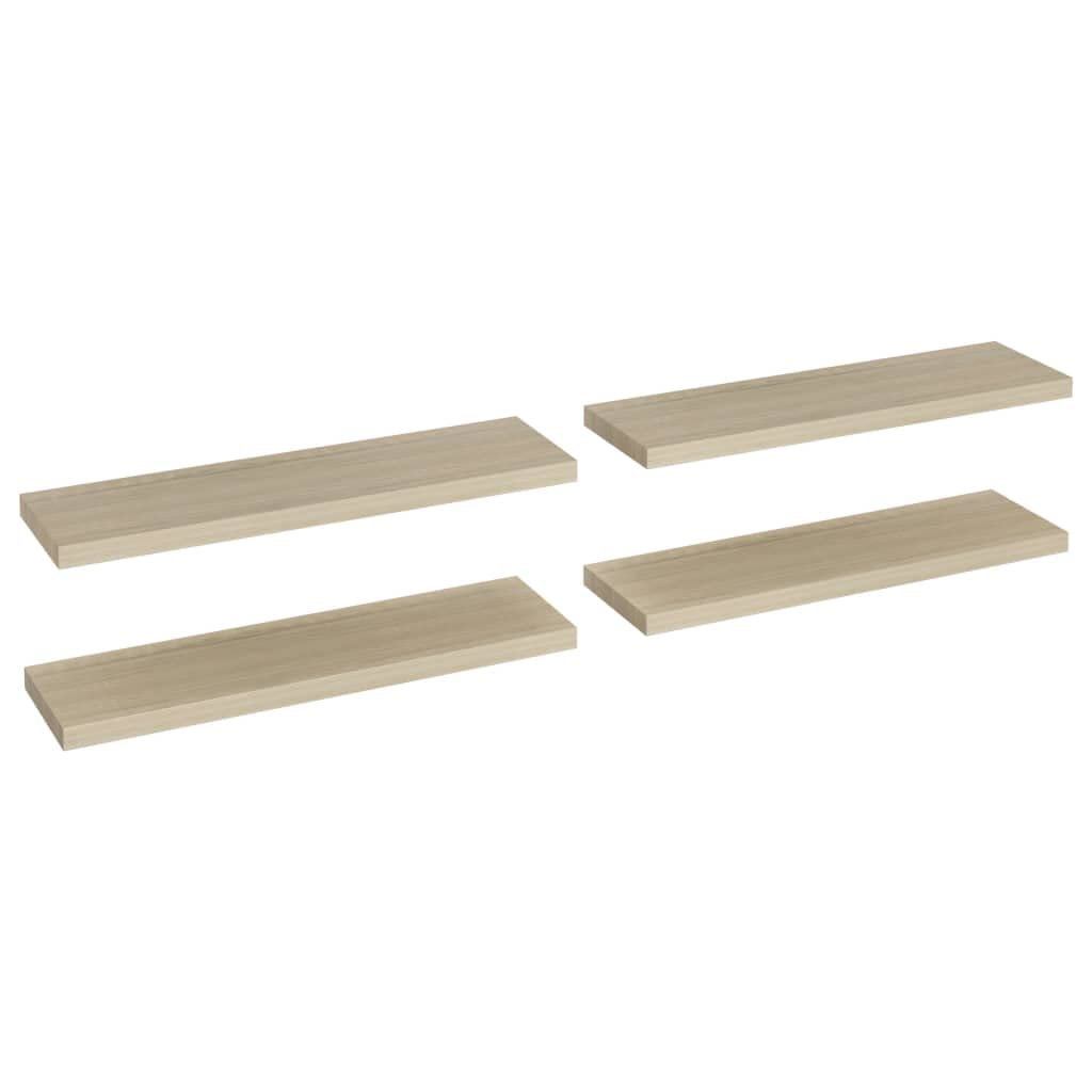 Floating Wall Shelves -SKM Floating Wall Shelves 4 pcs Oak 35.4&quot;x9.3&quot;x1.5&quot; MDF