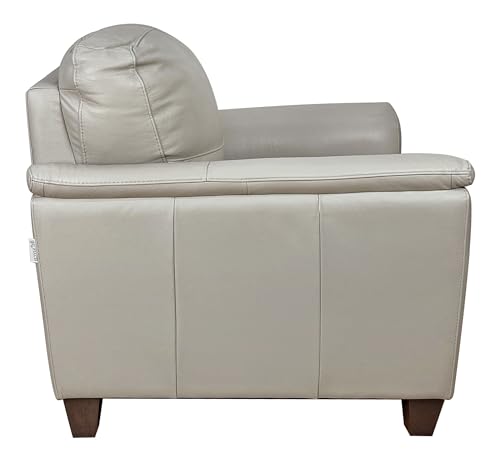 Acme Pacific Palisades Upholstery Pillow Top Arm Chair in Beige Leather