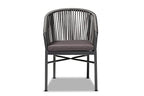 Baxton Studio Marcus Modern and Contemporary Grey Finished Rope and Metal Outdoor Dining Chair