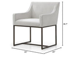HomeRoots Beige Velvet Antique Brass Dining Chair