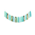 Fonder Mols Tissue Paper Tassel Garland (Pack of 30, White Mint Aqua Gold) Rustic Birthday Wedding Party Decor Mermaid First Bir