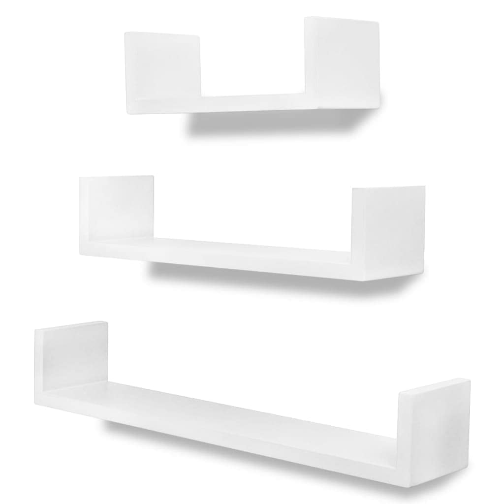 Vidaxl 6X Wall Shelves White Display Hanging Storage Bookcase Unit Furniture