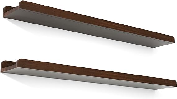 Carpentray Floating Shelves Wall Mounted Set Of 2, 36 Inch Rustic Wood Wall Shelves For Storage, Bedroom Living Room Bathroom Ki