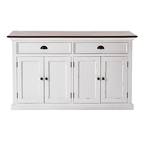 HomeRoots White & Brown Mahogany, Medium-Density Fibreboard (MDF) Modern Farmhouse Brown and White Buffet Server