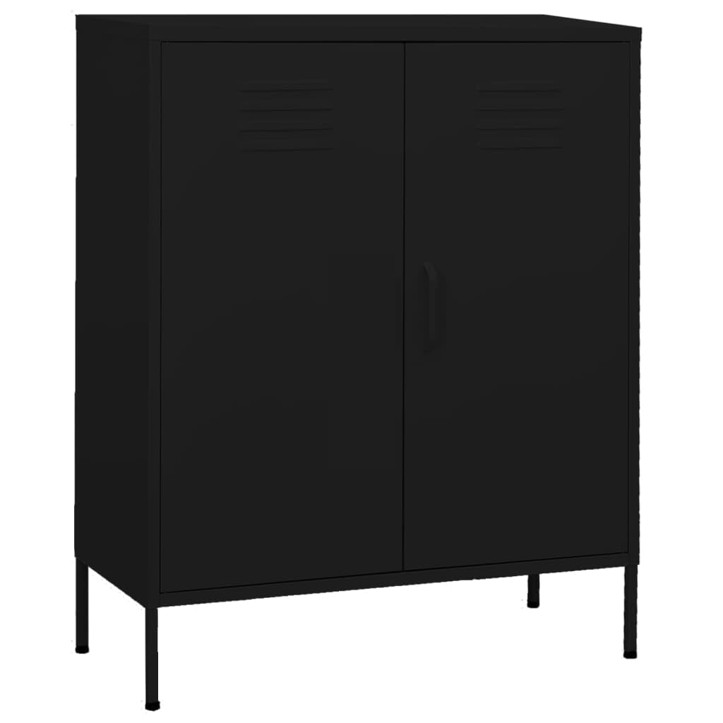 vidaXL Storage Cabinet Black 31.5&quot;x13.8&quot;x40&quot; Steel