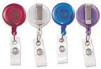 Translucent Retractable Id Card Reel, 34' Extension, Assorted Colors, 4/Pack