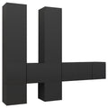 vidaXL TV Cabinet Set 7 Piece Home Indoor Living Room Hanging Wall-Mounted Stereo Plasma HiFi Cabinet TV Unit Furniture Gray Engineered Wood