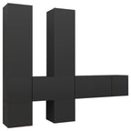 vidaXL TV Cabinet Set 7 Piece Home Indoor Living Room Hanging Wall-Mounted Stereo Plasma HiFi Cabinet TV Unit Furniture Gray Engineered Wood