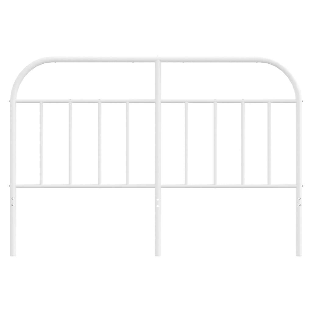 vidaXL Powder-Coated Steel Headboard, White – Robust and Stable Construction, Easy Assembly, for a 53.1&quot; Mattress Width, Multi-Functional Back Support