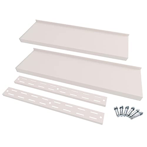 vidaXL 2X Floating Shelves Wall Hanging Mounted Displaying Shelves Kitchen Bathroom Shelving Wall Brackets Holders Supports Home Stainless Steel