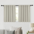 Ryb Home Blackout Curtains For Kitchen, Privacy Thermal Insulating Small Winow Curtain Shades For Classroom Bathroom Nursery Bedroom Cafe, W 34 X L 24, Natural, 2 Panels